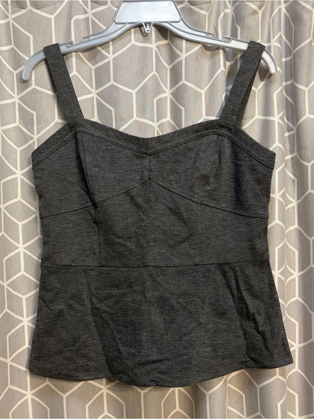 CAbi Charcoal Gray Structured Sweetheart Tank